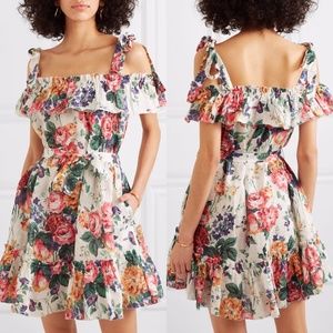 Zimmermann Allia ruffled floral print linen Dress